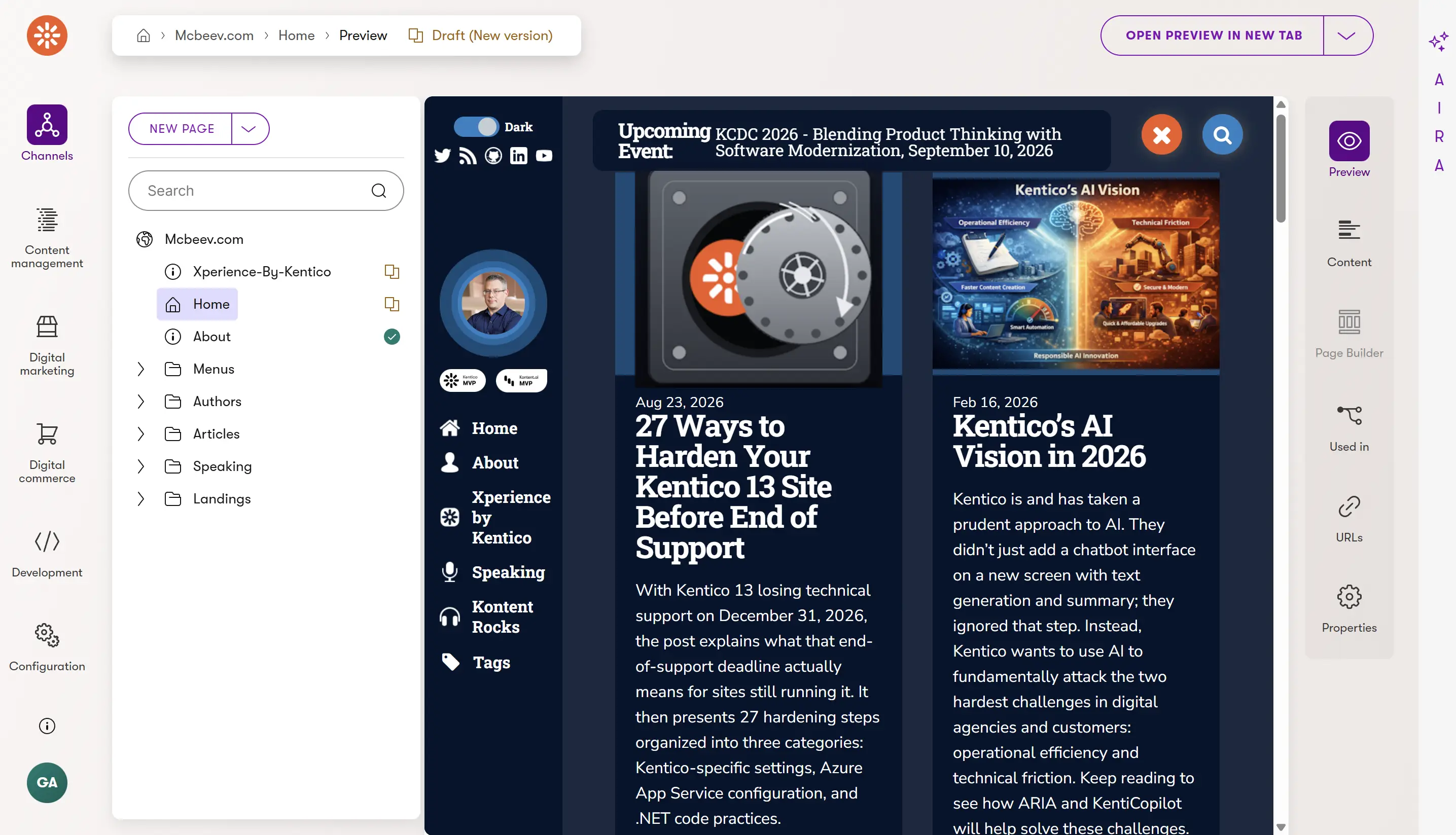 XbK-Admin-Screenshot Xperience-by-Kentico-Admin-Screenshot